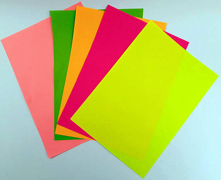Бумага офисная цветная (неоновая) A4 "Колорит-Тон" 200 листов,5 цветов, фото 2