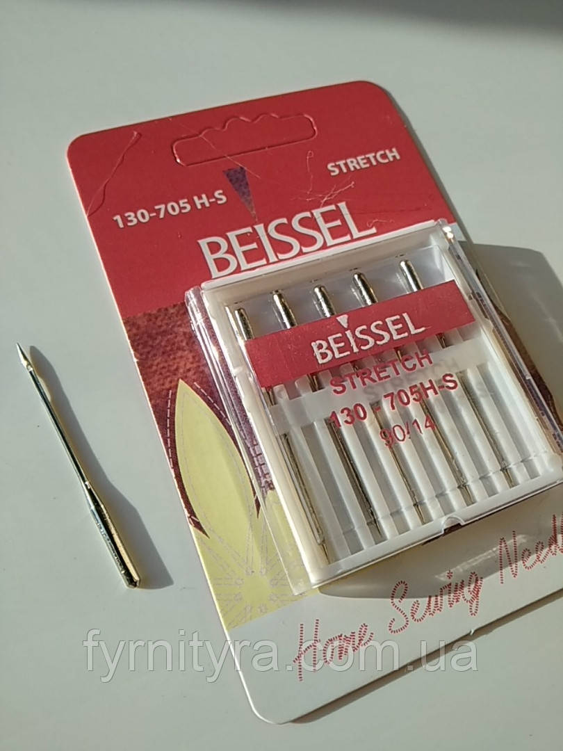 Голки "Beissel" STRETCH № 90 для побутових швейних машин" пр-во Німеччина (уп 5 шт)