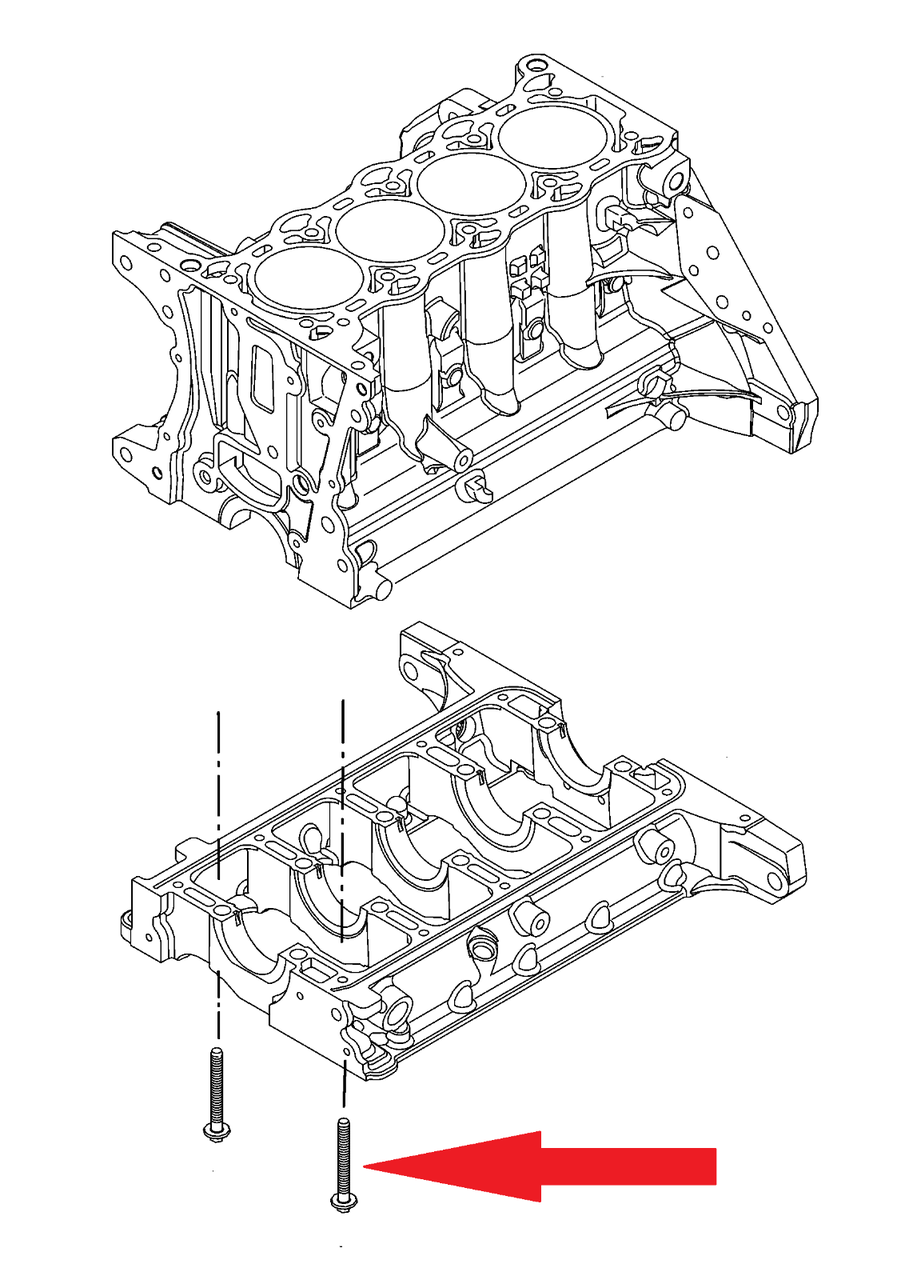 Болт блока цилиндров M6 X 60 mm GM 2005625 90571818 для моторов 1.4L OPEL & Buick & Chevrolet - фото 2 - id-p296344512