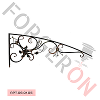 Кований дашок, навіс з трояндою 1800×700мм, 20×20мм