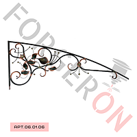 Кований дашок, навіс з каллой 2000×750мм, 20×20мм