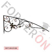 Кований дашок, навіс із трояндою 2000×750мм, 20×20мм