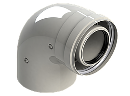 Коліно для коаксіального димоходу конденсаційного котла 90°, 60/100 мм