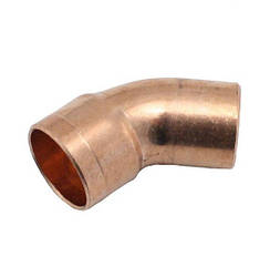 Коліно мідне 22х45º однорострубне