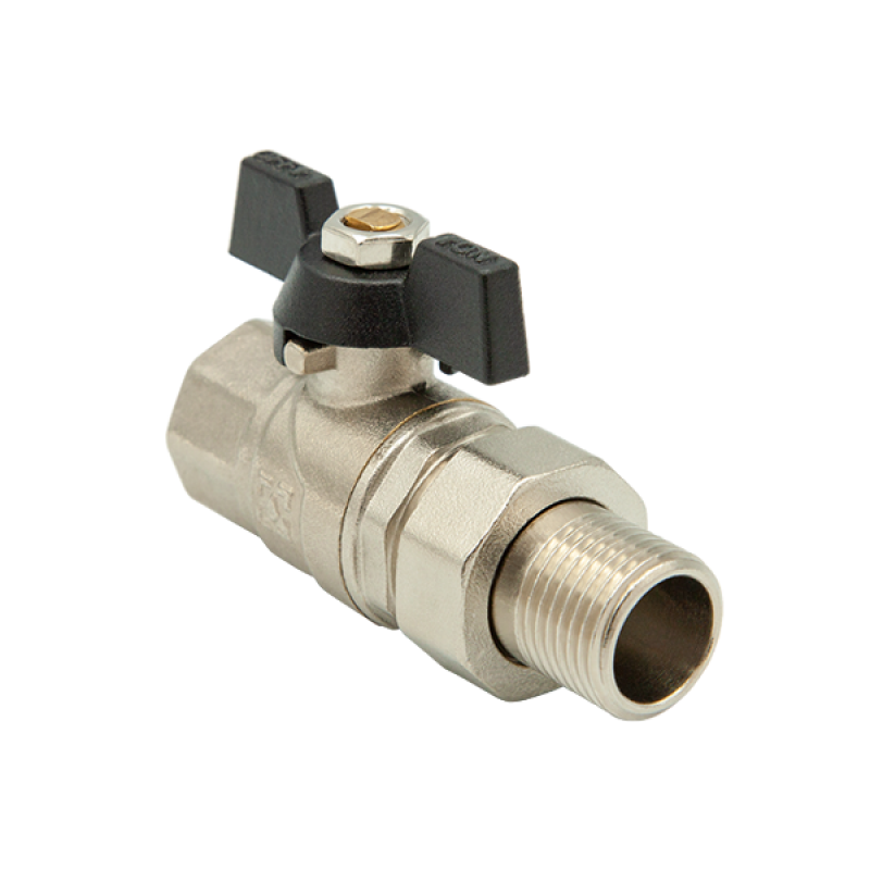 Кран кульовий з накидною гайкою Raftec Black 1/2" DRBS1