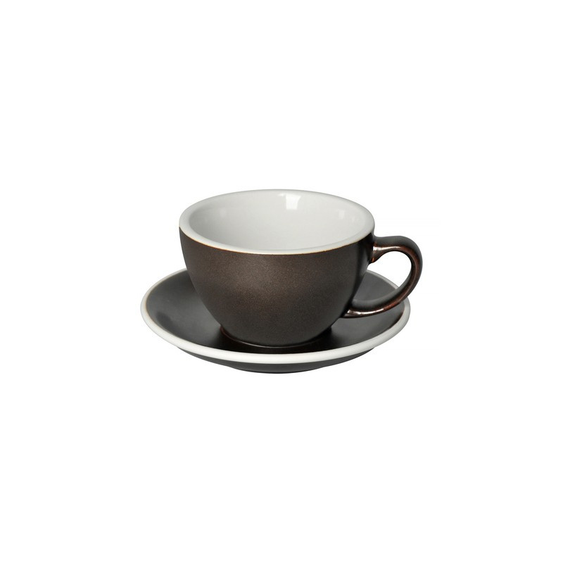 Чашка і блюдце для лате Loveramics Egg Cafe Latte Cup & Saucer Gunpowder 300 мл