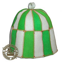 "Клітка" (зелена), шапка для сауни