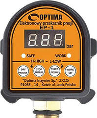 Електронне реле тиску з захистом сухого ходу Optima EP-1