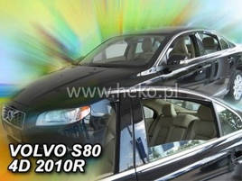 Дефлектори вікон (вітровики) Volvo S80 2006+ (вставні, 4 шт.) (HEKO)