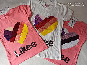 Футболка з паєтками-перевертеньами Likee, для дівчаток Розмір 110 суперновинка