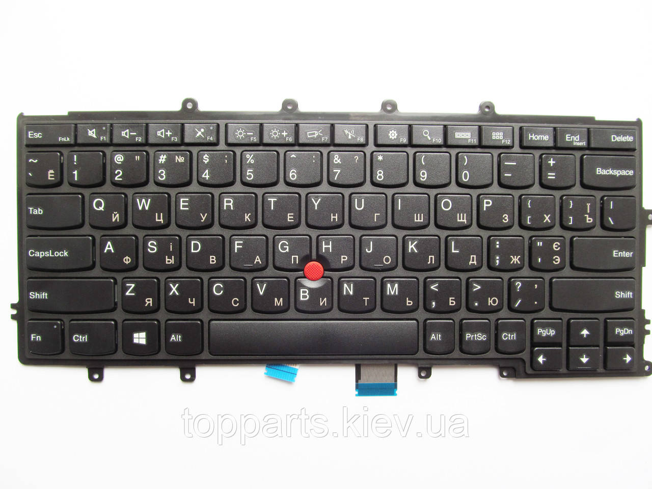 Клавіатура для ноутбука Lenovo ThinkPad X270 чорна з чорною рамкою, з трекпоінтом UA/RU/US