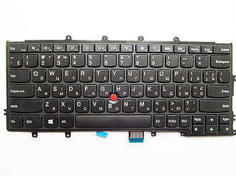 Клавіатура для ноутбука Lenovo ThinkPad X230S чорна з чорною рамкою, з трекпоінтом RU/US