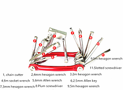 Мультитул велосипедний Набір інструментів для ремонту велосипеда 11 в 1 (випадковий колір)