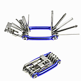Мультитул Набір інструментів для ремонту велосипеда 11 в 1 (променевий колір) набір шестигранників, фото 2