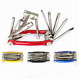 Мультитул Набір інструментів для ремонту велосипеда 11 в 1 (променевий колір) набір шестигранників, фото 3