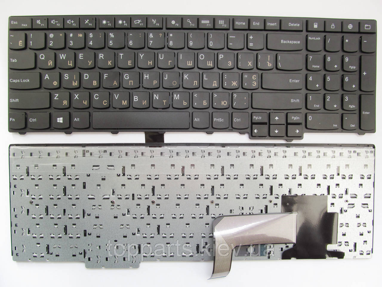 Клавіатура для ноутбуків Lenovo ThinkPad E531, E540, T540 чорна з чорною рамкою RU/US
