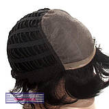 Перука з натурального волосся на сітці - система Cindy HH чорного кольору, фото 7