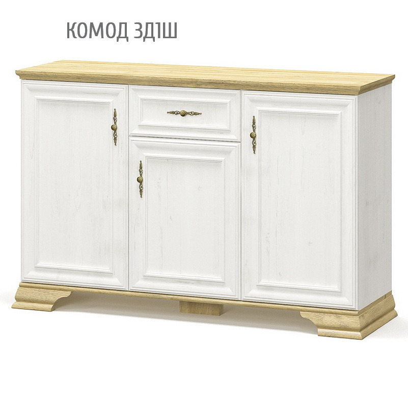 Комод "Ірис" 138х39х89 см. Колір на вибір, 3Дв/1Ш, фото 1