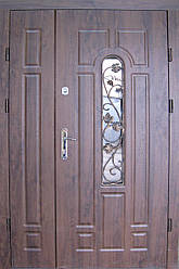 Двері Арка з ковкою напівторка