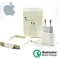 Блок живлення швидке заряджання Quick Charge Apple, Android USB-C 18W (White) MU7V2ZM/A - зарядні пристрої для портативної техніки