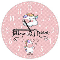 Годинник настінний круглий Follow the Dream 36 см (CHR_P_20A002)