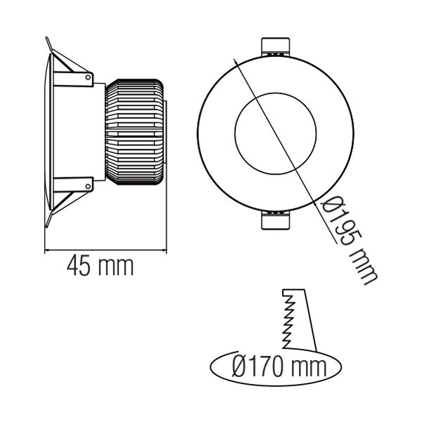 Потолочный врезной LED Светильник Horoz 016-044-0020