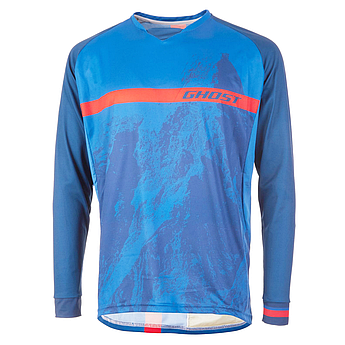 Джерсі Ghost MTN Ride Line, 3/4, L, синьо-червоне