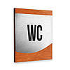 Табличка на туалет WC — Неіржавка сталь і дерево — "Venture" Design, фото 6