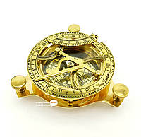 Солнечные часы с компасом настольные бронзовые 12х12х4см (26756)