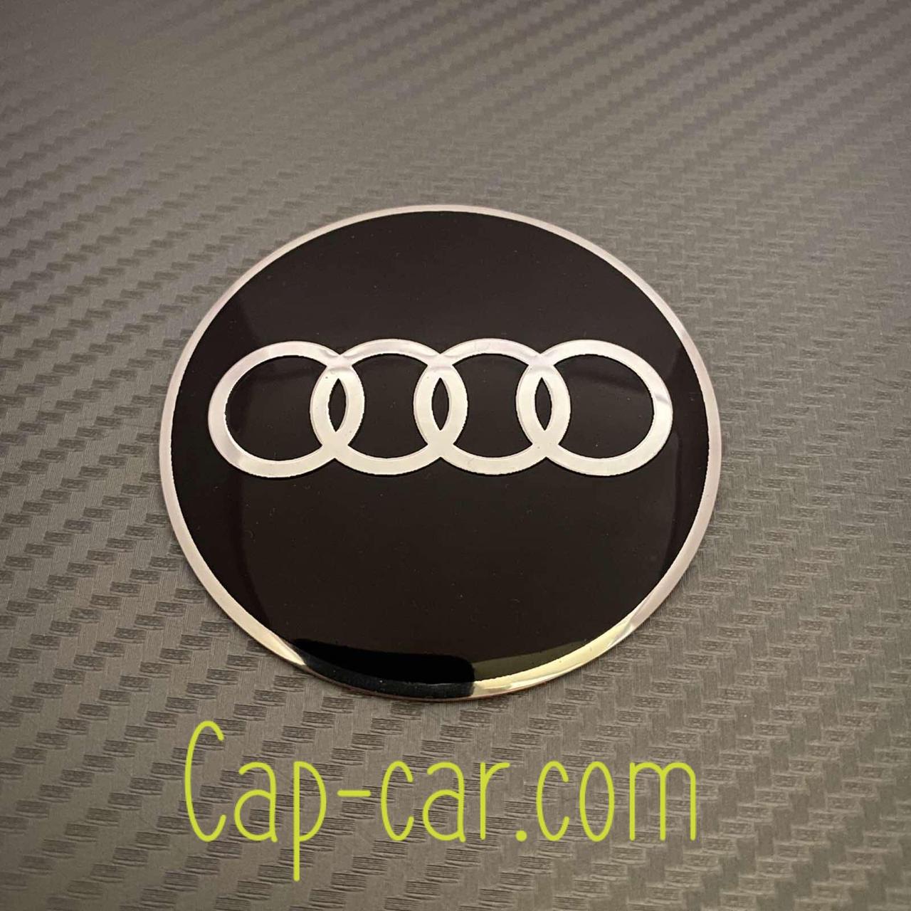 3D Наклейки для дисків c емблемою Audi (Ауді) 65мм. Метал. Ціна вказана за комплект наклейок з 4-х штук.