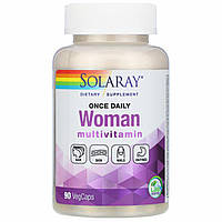 Solaray, Once Daily woman multi (90 капс.= 90 дней), женские витамины