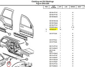 Кліпса кріплення молдингу порога на Jeep, фото 4