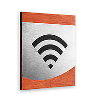 Табличка Wi-Fi — Неіржавка сталь і дерево — "Venture" Design, фото 6