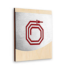 Табличка пожежний гідрант — Неіржавка сталь і дерево — "Venture" Design