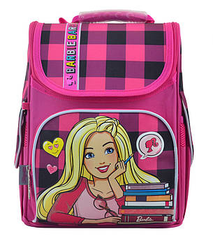 Каркасний шкільний рюкзак для дівчинки 1 Вересня H-11 Barbie red 33.5х26х13.5см 12л Рожевий