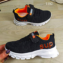 Дитячі кросівки для хлопчика чорні текстильні на пінковій підошві Канарейка, фото 2