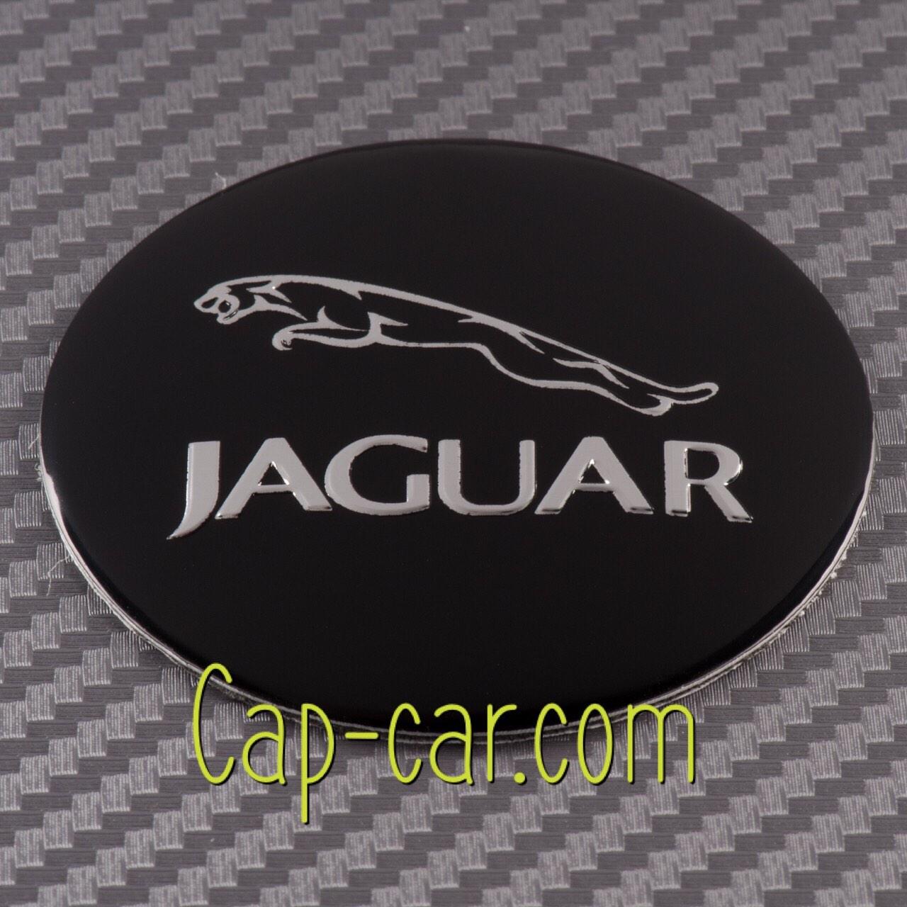 Наклейки 56 мм для дисків з емблемою Jaguar. (Ягуар) Ціна вказана за комплект із 4 штук