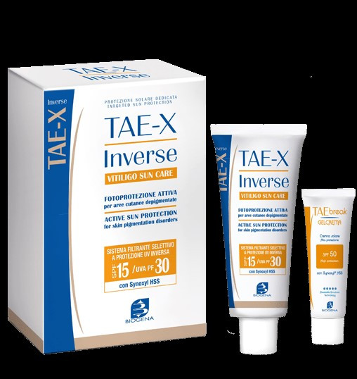 Сонцезахисний комплект Вітиліго Biogena TAE-X Inverse Vitiligo Sun Care + TAE break SPF50