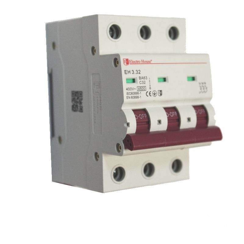 ElectroHouse Автоматичний вимикач 3P 32A 4,5 kA 230-400V IP20