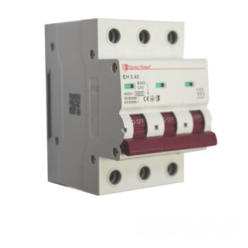 ElectroHouse Автоматичний вимикач 3P 40A 4,5 kA 230-400V IP20