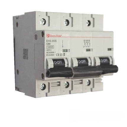 ElectroHouse Автоматичний вимикач силовий 80A 4,5 kA 230-400V IP20, фото 2