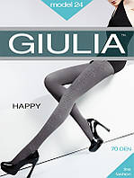 Жіночі колготки щільні з малюнком збоку з м'якої мікрофібри TM Giulia HAPPY 70 DEN