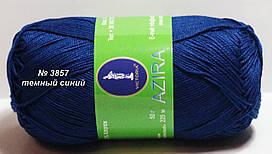 Нитки пряжа для в'язання бавовна Azira Victoria Азіра Вікторія № 3857 - ТЕМНИЙ СИНІЙ