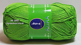 Нитки пряжа для в'язання бавовна Azira Victoria Азіра Вікторія № 3861 - трав'янисті
