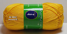 Нитки пряжа для в'язання бавовна Azira Victoria Азіра Вікторія № 3863 - ЖОВТИЙ