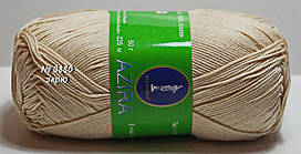 Нитки пряжа для в'язання бавовна Azira Victoria Азіра Вікторія № 3880 - екрю