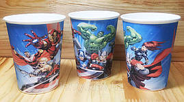 Стаканчики Супергерої/Месники/Марвел паперові (Поштучно. 250мл.) з малюнком одноразові дитячі - малотиражні