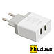 Мережевий адаптер із кабелем USB-Lightning Golf GF-U2  ⁇  2 USB, фото 3