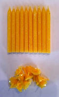Свічки для торта жовті з блискітками