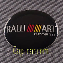 Наклейки для дисків з емблемою Ralli Art Mitsubishi. 56мм. ( Мітсубісі ) Ціна вказана за комплект з 4-х штук